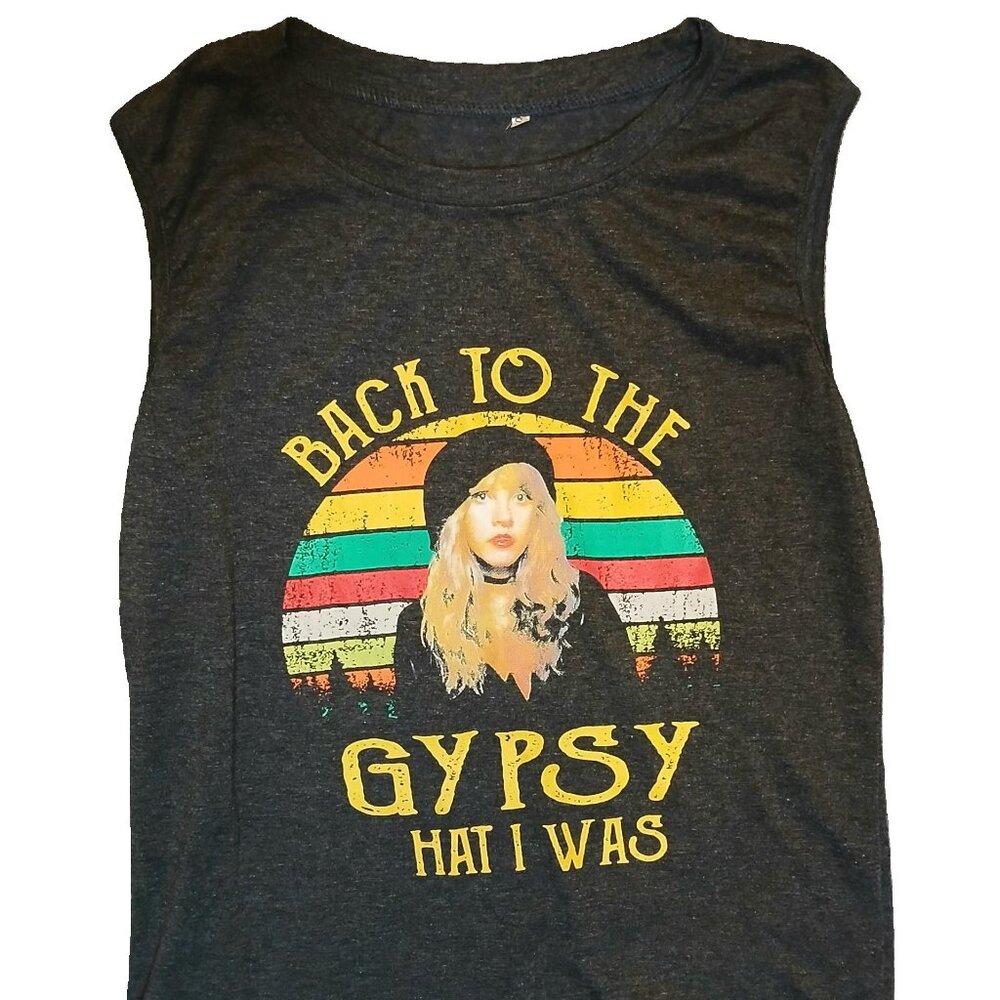 Retro Stevie Nicks of Fleetwood Mac sleeveless tshirt /tank top /vest - preowned